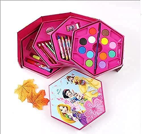 Image of Deluxe Drawing and Painting Art Set of 46 Colours - Crayon Color Set for Kids, Case Art & Craft Supplies, Great Return Gift