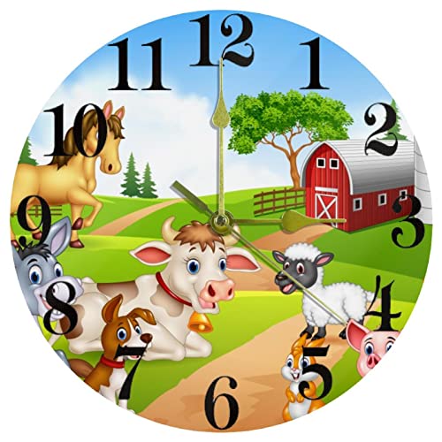 Horloge murale ronde silencieuse avec mécanisme à quartz durable