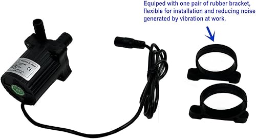 Miniatura 7 de SHYSKY DC40-2470 5-24V 28.8W Micro Bomba de agua DC sin escobillas 7M 22ft Lift, 174GPH, Bomba de agua sumergible centrífuga de accionamiento