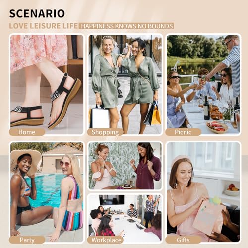 Image of Littleplum Womens Sandals Comfort Arch Support Sandals Summer Walking Shoes Casual Ankle Elastic Flip Flops Shoes