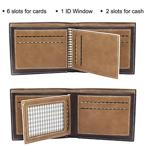 Custom Engraved Wallet, Personalized Photo Leather Wallet for Men, Birthday, Father’s Day, Christmas Day Gift, Light Brown 024