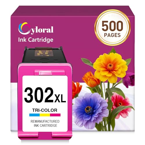 Cyloral 302XL für HP 302 Druckerpatronen DeskJet 3639 3630 3636 2132 2130 1110 3632 3637 OfficeJet 3831 3830 4656 5220 5230 4650 Envy 4520 4521 4525 4527 4522 4528 4524 für HP 302 XL Farbpatrone HP302