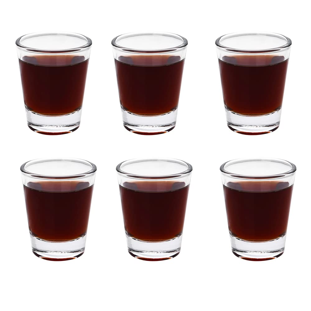 NCnnwovf 1.5 oz Shot Glass Sets with Heavy Base Clear Shot Glasses (6)