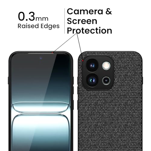 Image of Kapa Soft Full Fabric Protective Back Case Cover for OnePlus 13S | Shockproof Slim Hard Anti Slip Back Case (Black)