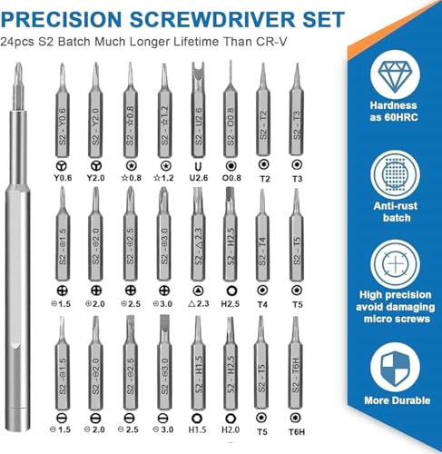 Image of XIKKART 24 in 1 Laptop Screwdriver Set With 500 Pcs Laptop Notebook Computer Replacement Screws Kit | Electronics Repair Kit For Lenovo, Toshiba, Gateway, Samsung, HP, IBM, Dell, Sony, Acer, Asus, SSD