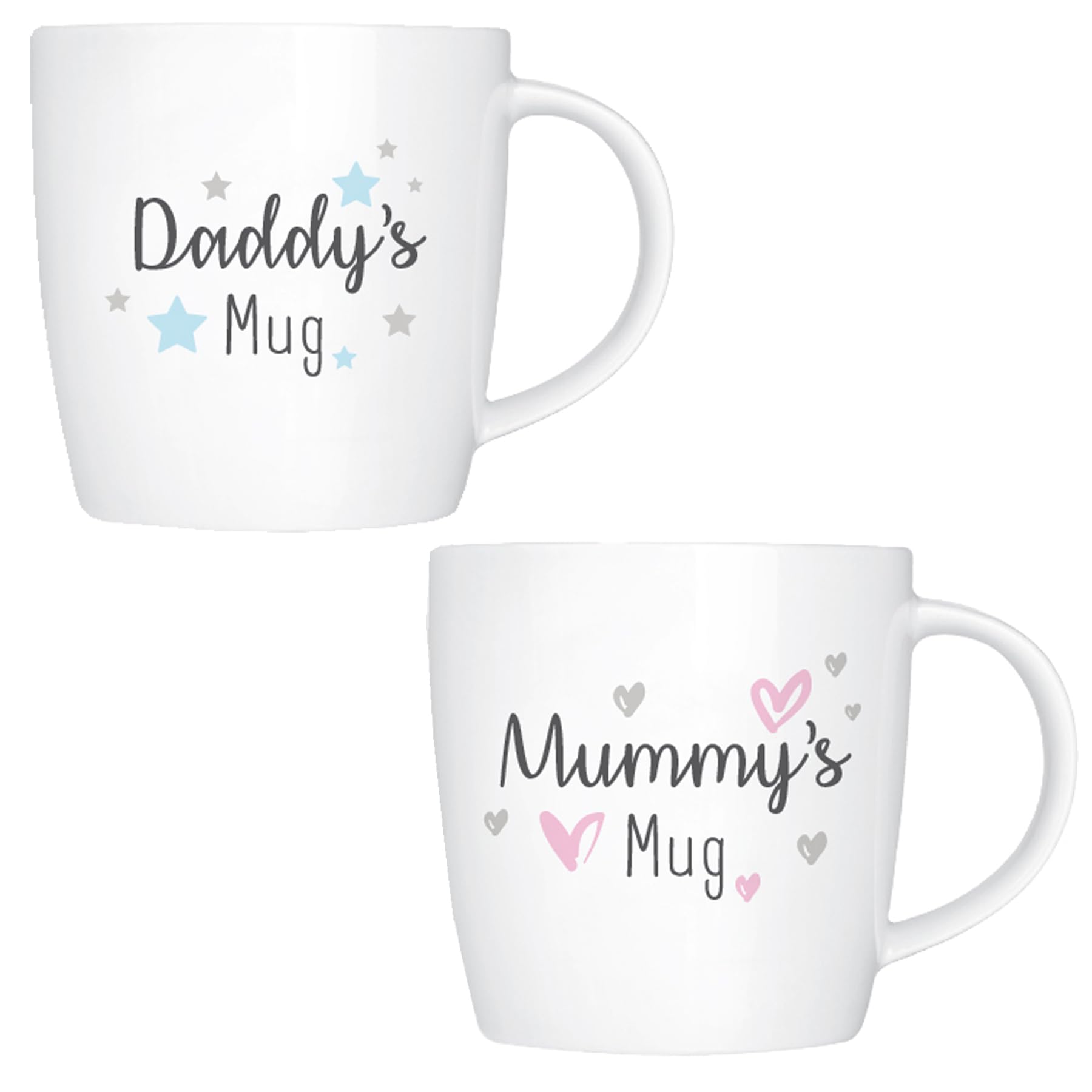 Hugs and Kisses Gift Boxed 'New Parent' Bone China 12oz Mummy's Daddy's Mug Set Mum Dad Gift Baby Shower