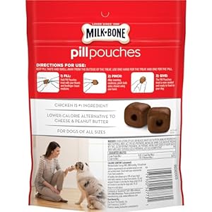 Milk-Bone Pill Pouches Dog Treats, Hickory Smoked Bacon Flavor, 6 Ounce (Pack of 5)