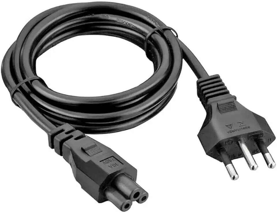 Cabo de Força Notebook 3 Pinos C5 10A Bivolt Padrão Brasileiro Energia para Fonte Carregador Cabo Tripolar Compatível Universal Seguro Resistente Durável