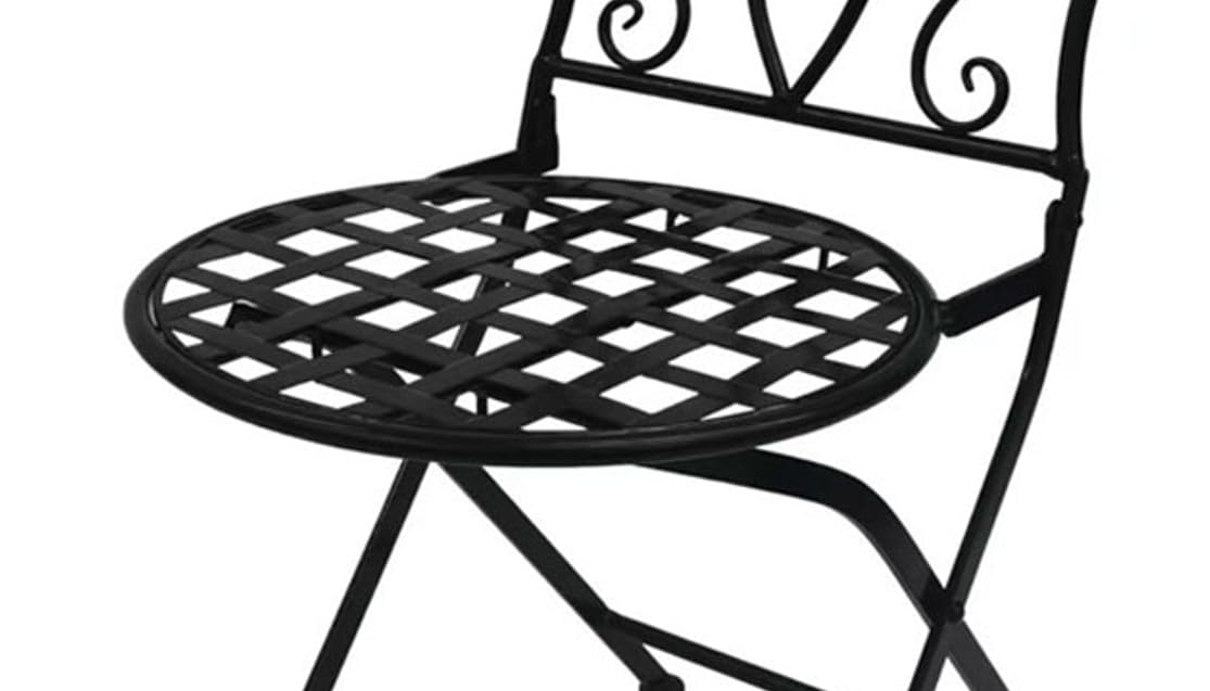 AVANTI TRENDSTORE - Mira - Set arredo esterno in metallo per due persone, composto da un tavolino con piano rotondo con inserti in mosaico e due sedie.