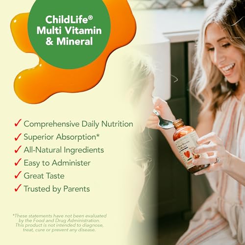 Image of CHILDLIFE ESSENTIALS Kids Multivitamin & Mineral, Mango, 8 Fl Oz (2 Pack) | Vitamins for Kids, Liquid Multivitamin Supplement, Toddler & Baby Wellness, Natural, & Mineral