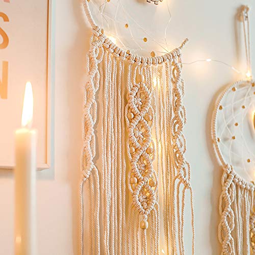 Artilady Macrame Dream Catchers for Bedroom - Boho Wall Hanging Handmade Woven Dream Catcher for Home Decor Ornament Craft Gift (Owl) - Thumbnail 5