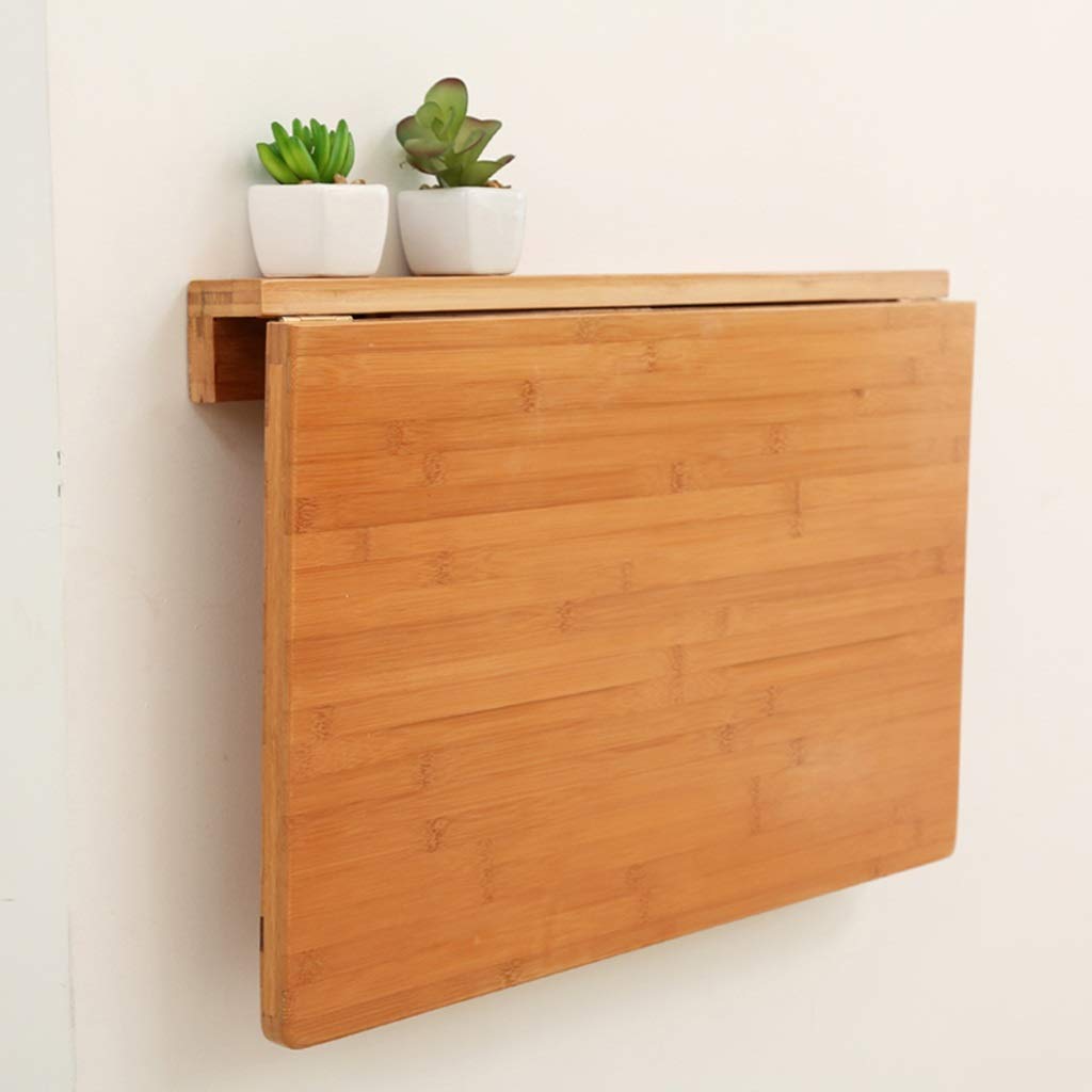 Table pliante murale en bambou Wortat 80x45 cm pour cuisine
