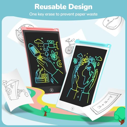 TECJOE 3 Pack LCD Writing Tablet,8.5 Inch Colorful Doodle Board Drawing Tablet for Kids,Kids Travel Games Activity Learning Toys Birthday Gifts for 3 4 5 6 Year Old Boys and Girls Toddlers - Image 3