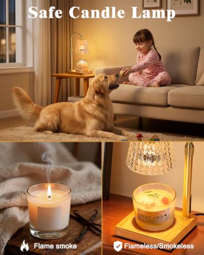 Image of Crystal Candle Warmer Lamp with Timer, House Warming Gifts New Home Decor