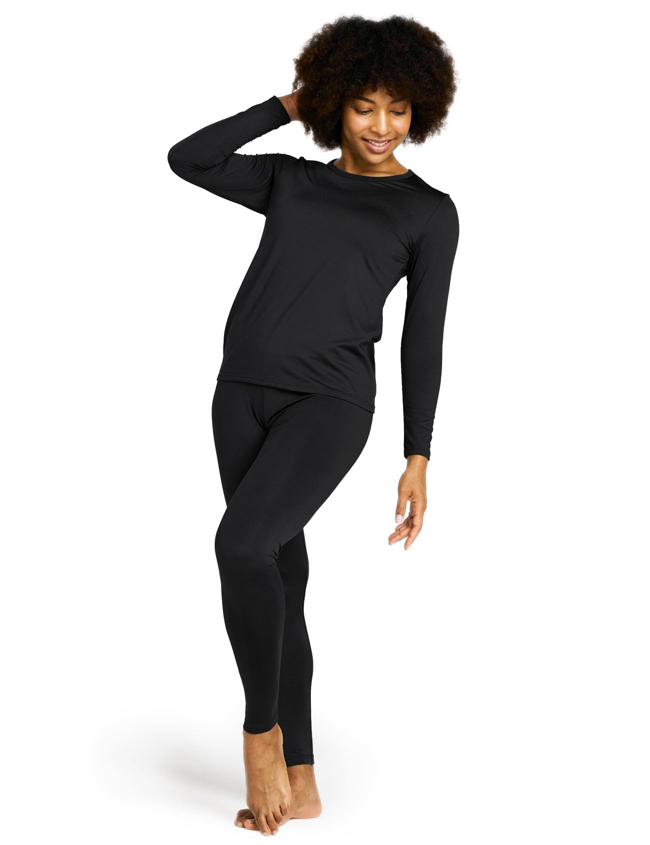 LAPASA Ensemble de sous-Vêtements Thermiques Femme Haut & Bas Maillot de Corps Manches Longues & Pantalon Chaud Automne/Hiver Fin/Moyen/Épais L17/L41/L44