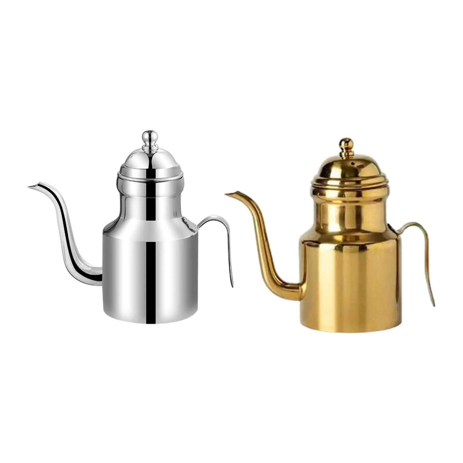 Bottiglia Dispenser Olio for Cucinare E Barbecue Con Manico Coperchio In Acciaio Inox(Golden 500ml)