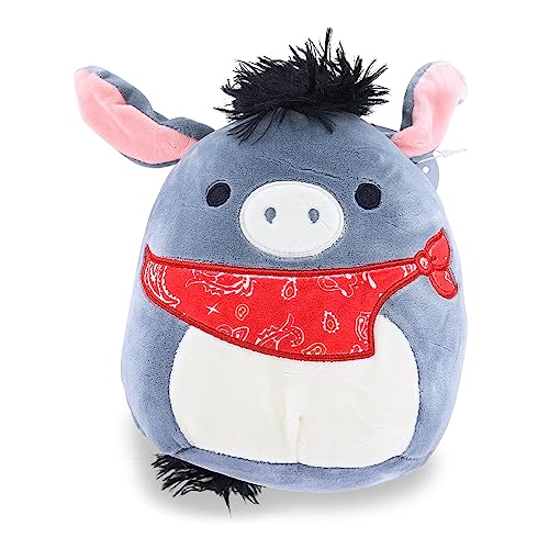 Squishmallows Official Kellytoy Plush 8 Inch Squishy Soft Plush Toy Animals (Jason Donkey (Red Bandana))