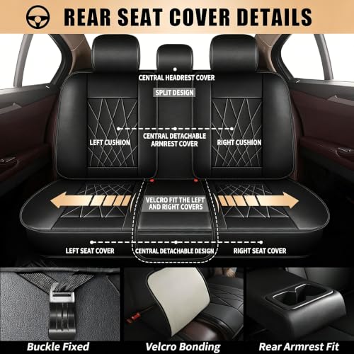 Housses de siège auto en cuir Ford Edge 2007-2024 - 2
