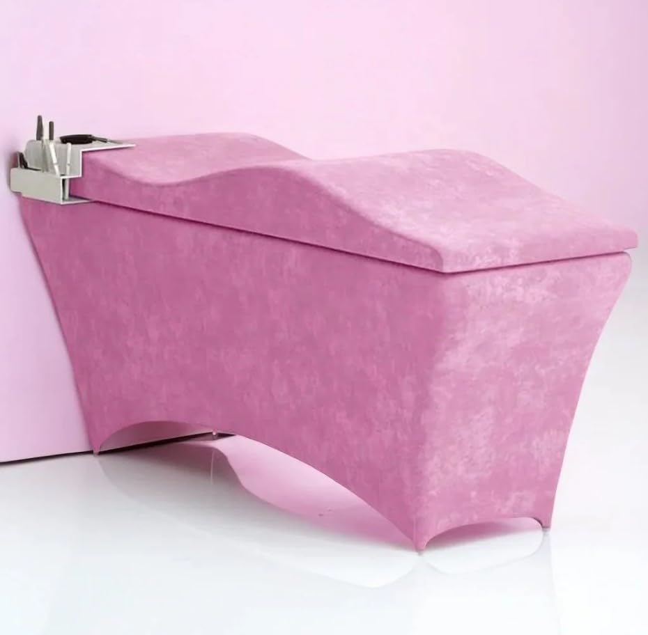 Materasso con Memory Foam 180x60 per extension ciglia e altri trattamenti estetici per lettino cosmetico, massaggio, tavolo Spa, rivestimento in velluto - Attrezzature per estetista (Rosa)