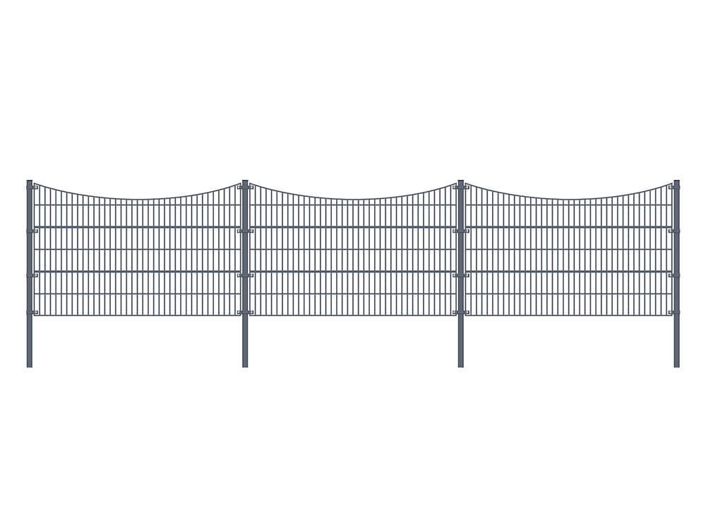 Home Deluxe - Ogrodzenie z podwójnym prętem antracytowym, dekoracja Tal - długość: 40 m wysokość: 80 cm kompletny zestaw - stal ocynkowana ogniowo - trwała powłoka proszkowa I płot ogrodowy, płot