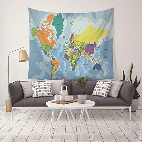 Idée cadeau originale tenture murale carte du monde multicolore - 2