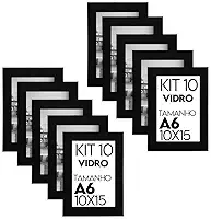 Kit 10 Molduras Porta Retrato 10X15 Preto