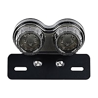 NATGIC 12V Led Red Motorcycle Side Mount Tail Light With Black License Plate Bracket, Brake