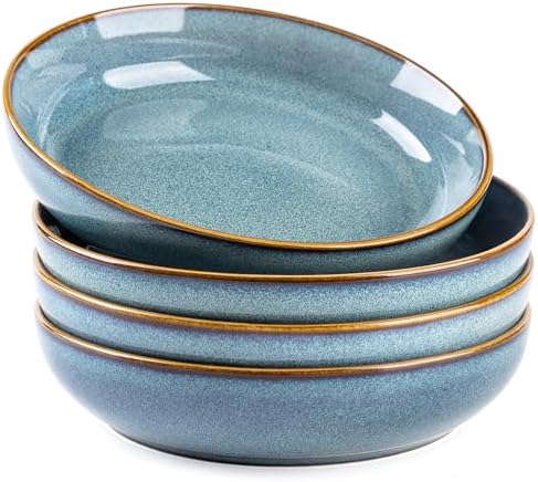 GBhome 8.75'' Large Ceramic Pasta Bowls, 38oz Stoneware Pasta Ser...