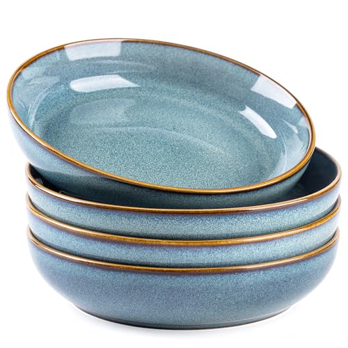 Reviews de Platos para pasta más recomendados. 41 GBHOME - Cuencos grandes para pasta de cerámica de 8.75'', juego de 4 cuencos para servir pasta de gres de 38 onzas, para cocina, cuencos anchos para frutas, pastas, ensaladas,...