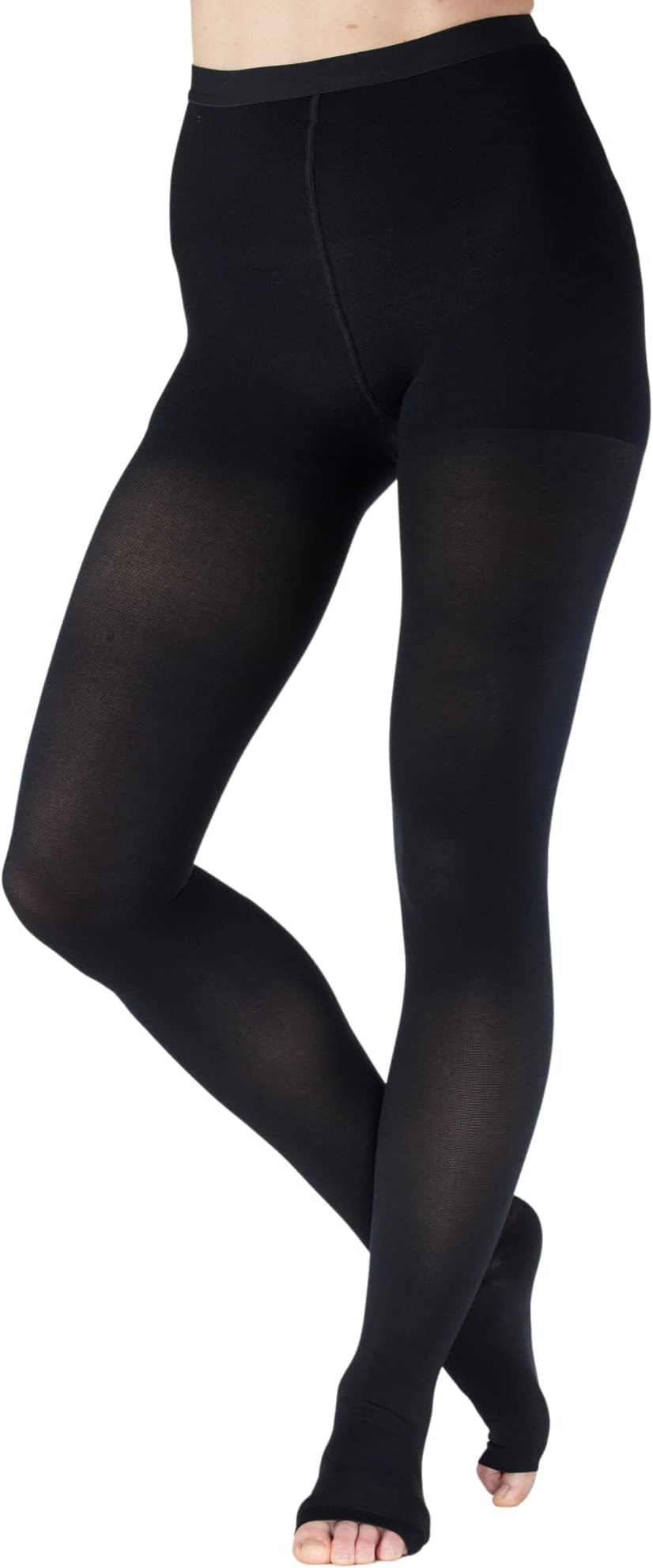 ABSOLUTE SUPPORT Plus Size Opaque Compression Pantyhose for Women 20-30mmHg - Toeless Graduated Support Compression Tights for Post Surgery, Lymphedema, Pain Relief, DVT - Black, 3X-Large - A214BL6