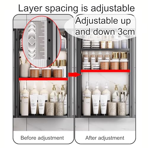 Armoire à pharmacie à étagères réglables et rangement gain de place