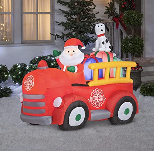Gemmy 086786862902 Santa Driving Fire Truck Christmas Inflatable #TOP1