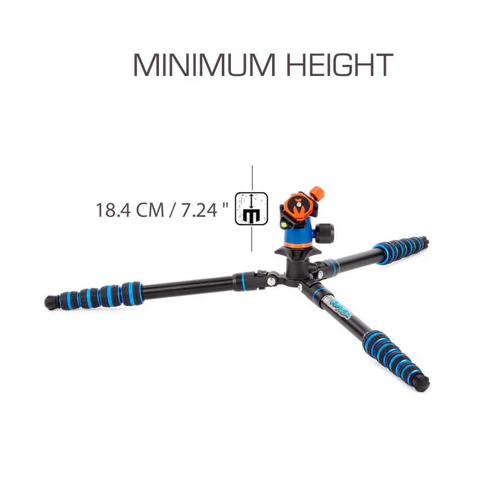 3 Legged Thing Punks Corey 2.0 Treppiede Da Viaggio Ultra-Compatto - Lega Di Magnesio, Altezza Max 1,46m, Carico 14kg, Colore Blu/Nero