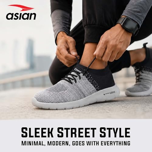 Image of ASIAN Storm-02 Men's Walking Shoes with Stretch-Knit Fit, Nitro Capsule Cushioning & Flexible Lightweight Sole
