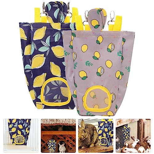 2 bolsas de feno de coelho multifuncionais, sacos de feno para alimentadores de coelhos, suprimentos