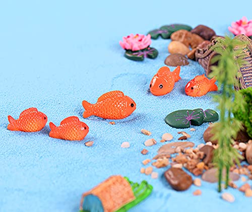 20 Pcs Resin Red Goldfish Mini Goldfish Figurines Fairy Garden Miniature Moss Landscape Diy Terrarium Crafts Ornament Accessories For Home Décor #TOP3