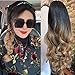DevaLook Hair Extensions 24 Inches No Front Parting Half Head Wig Long Wavy Curly Black Blonde Ombre Clip in Wig