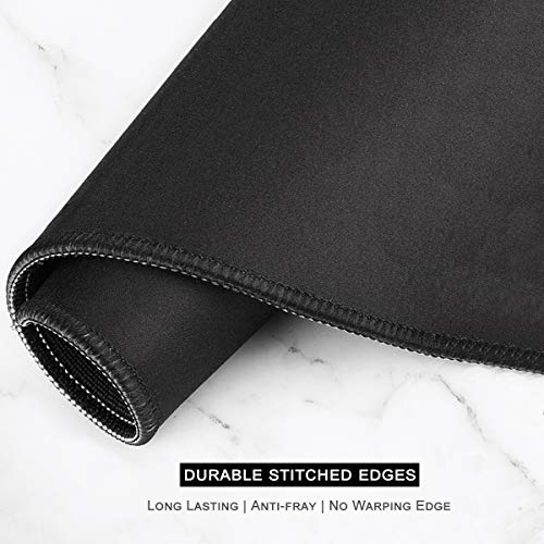 Auhoahsil Extended Mouse Pad, Xxl Gaming Mouse Pads, Large Big Mousepad Laptop Computer Keyboard Mat Desk Pad With Non-Slip Base Stitched Edge For Gaming Office Men Women, 35.5 X 15.7 In, Black Marble #TOP4