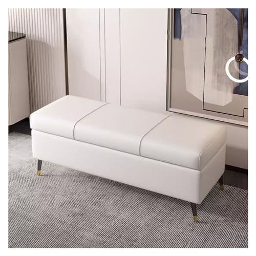 Banc de rangement coffre à chaussures blanc pour gain de place