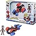 Produktbild SPIDEY AND HIS AMAZING FRIENDS Marvel Verwandelbarer Techno-Racer und Miles Morales Spider-Man Action-Figur, ab 3 Jahren, 10 centimeters