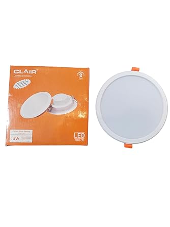 SANSKAR Clair 15 Watt Round Concealed Light | Ceiling Downlighter White | Ceiling Lamp Concealed Light, Flush Mount LED Ceiling Light Concealed Downlight White for Hall, Kitchen, Living, Bedroom