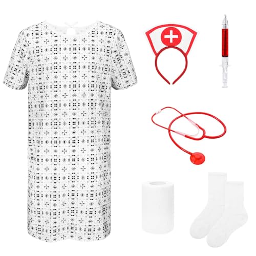 Halloween Celebrations in Hospitals: Ideas for Patients and Healthcare Workers 9 JcHrmers 7 Pcs Halloween Patient and Nurse Costume with Hospital Gown Butt Shorts Nurse Hat for Adult Couple Halloween Party Supplies Cosplay