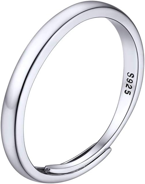 PROSILVER 925 Sterling Silver Adjustable Open Ring for Women, Solid Sterling Silver Stackable Ring, knuckle Finger Ring, Pinky Ring, Come with Box
