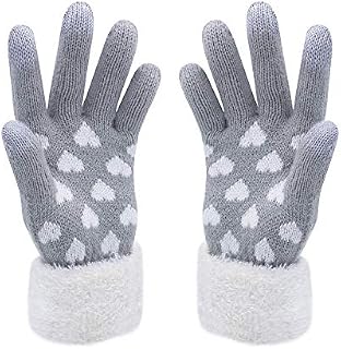 HOTER® Christmas Warm Gift! Men Four Snow Flower Print Wool Touch Screen Gloves