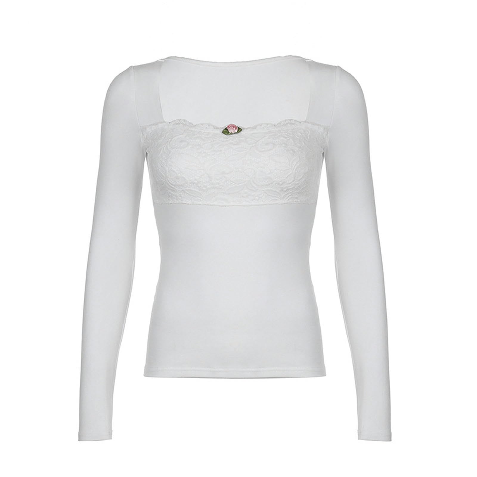 Vêtements pour femmes haut tricoté blanc à manches longues