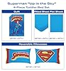 NoJo Superman Up in The Sky 4 Piece Toddler Bed Set Includes Comforter, Fitted Bottom Sheet, Flat Top Sheet, and Reversible Pillowcase fits Standard Toddler Mattress (Officially Licensed Product) #2
