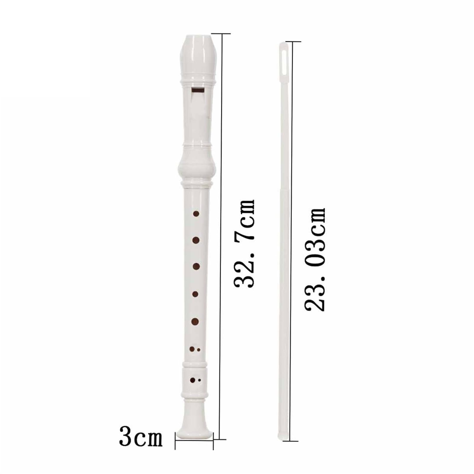 Flet Prosty Dla Początkujących 8otworowy Rejestrator O Wysokim Tonie ABS Typu B Dostępny W Trzech Kolorach Instrument Muzyczny Z Żywicy(White)