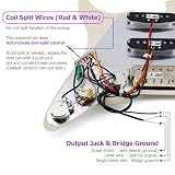 FLEOR Alnico V Loaded wstępnie okablowany Pickguard zestaw SSH Dual Rail Humbucker do ST gitara elektryczna, zamiennik kremowy 3-warstwowy