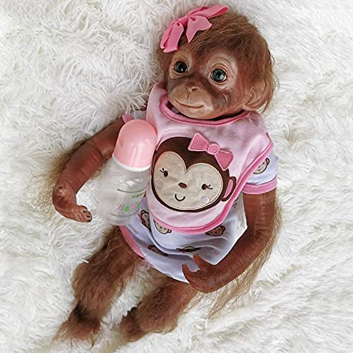HaoLi Reborn Baby Monkey Sammlerstück Kunstspielzeug für Kinder ab 3 Jahren Handgefertigte detaillierte Farbe… – Bild 6