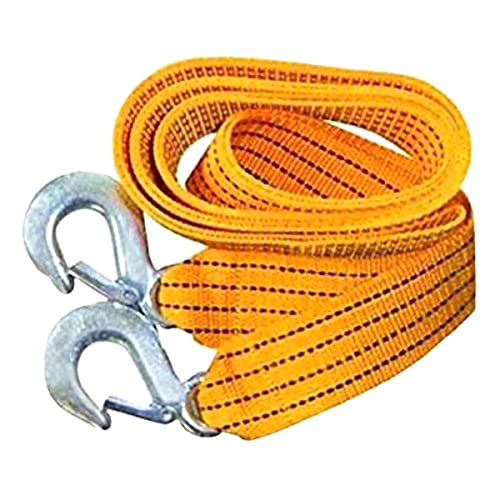Image of Kingsway Heavy Duty Car Towing Rope with Forged Hooks at Both The Ends (Yellow Color, Made of Nylon, 3 Ton Load Capacity)